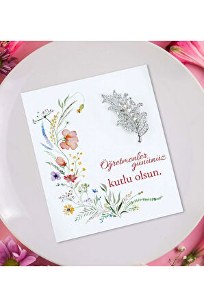 5 Adet Öğretmenler Günü Kartında Broş