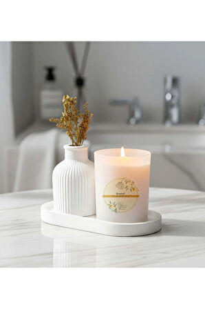 Dekoratif Standlı Alçı Vazo Biblo & Bardak Mum Seti