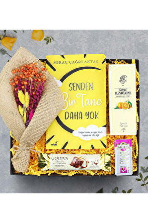 Kitap & Buket Çiçek & Kolonya & Apitera Bal & Godiva Çikolata Hediye Seti