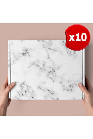 Mermer Desen Kilitli Kutu (10 Adet)