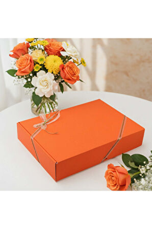 Baskılı Defter & Turuncu Roller Kalem & Premium Çikolata Hediye Seti