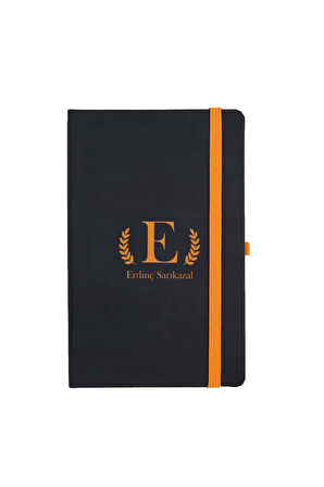 Baskılı Defter & Turuncu Roller Kalem & Premium Çikolata Hediye Seti