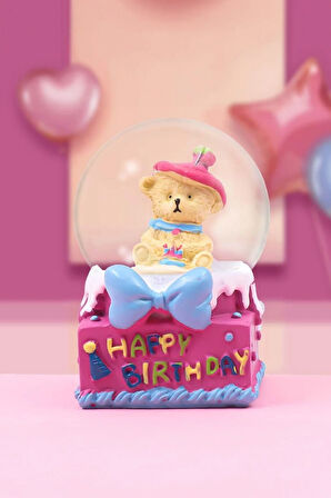 Ayıcıklı Happy Birthday Kar Küre