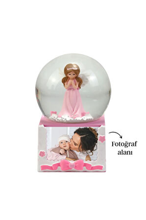 Fotoğraflı Pembe Kar Küresi