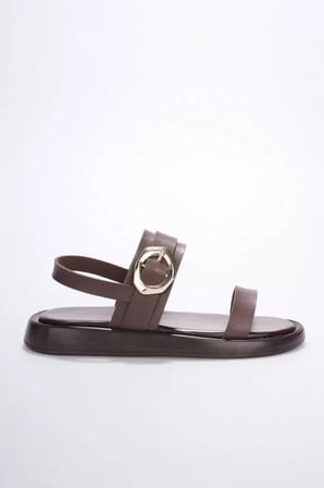 Kadın Acı Kahve 2cm Topuk Boyu Yazlık Rahat Sandalet TR27MY05C