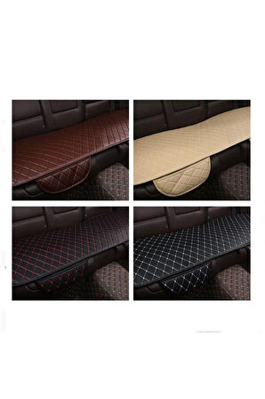 Araba Koltuk Minderi Ön ve Arka Takım 3 Parça Aracınıza Stil Katın Taba Deri Taba Desen