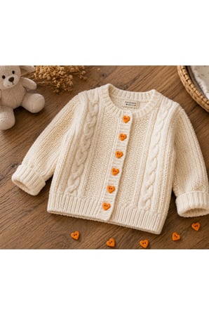 6'lı Turuncu El Yapımı Polimer Kil Kalp Düğme 1,5 cm – Dekoratif Örgü, Bebek Yeleği ve Amigurumi Düğmesi