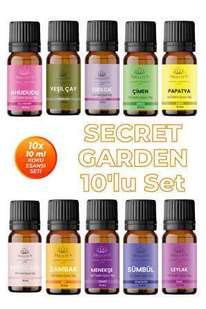 Secret Garden 10'lu Set Oda Kokusu Esansı - Çiçek Buketi (10x10ml) Secret Garden 10'lu Set Oda Kokusu Esansı - Çiçek Buketi (10x10ml)