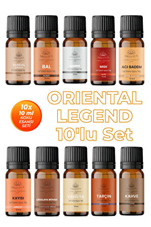 Oriental Legend 10'lu Set Oda Kokusu Esansı - Lüks (10x10ml) Oriental Legend 10'lu Set Oda Kokusu Esansı - Lüks (10x10ml)