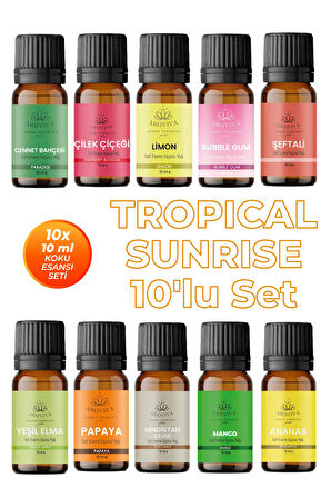 Tropical Sunrise 10'lu Set Oda Kokusu Esansı - Enerjik (10x10ml) Tropical Sunrise 10'lu Set Oda Kokusu Esansı - Enerjik (10x10ml)