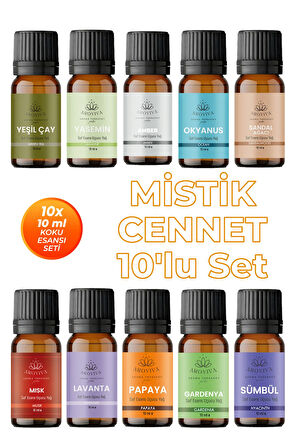 Mistik Cennet 10'lu Set Oda Kokusu Esansı - Derin Huzur (10x10ml) Mistik Cennet 10'lu Set Oda Kokusu Esansı - Derin Huzur (10x10ml)
