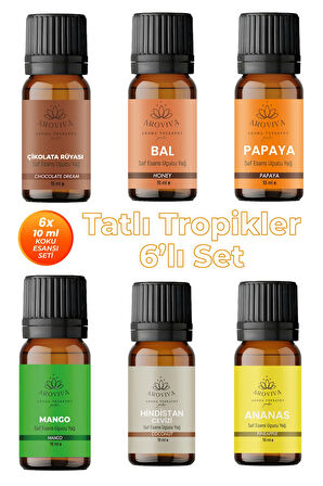 Tatlı Tropikler 6'lı Set Oda Kokusu Esansı - Kremalı & Egzotik (6x10ml) Tatlı Tropikler 6'lı Set Oda Kokusu Esansı - Kremalı & Egzotik (6x10ml)