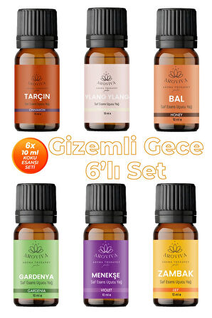 Gizemli Gece 6'lı Set Oda Kokusu Esansı - Romantik & Tutkulu (6x10ml) Gizemli Gece 6'lı Set Oda Kokusu Esansı - Romantik & Tutkulu (6x10ml)
