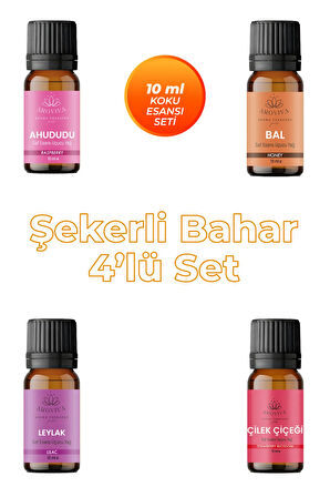 Şekerli Bahar 4'lü Set Oda Kokusu Esansı - Tatlı & Çiçeksi (4x10ml) Şekerli Bahar 4'lü Set Oda Kokusu Esansı - Tatlı & Çiçeksi (4x10ml)