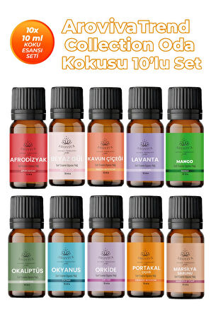 Trend Collection Esansiyel Uçucu Koku Yağı Buhurdanlık Yağı Difüzör Esansı 10'Lu Set 10x10ml Trend Collection Esansiyel Uçucu Koku Yağı Buhurdanlık Yağı Difüzör Esansı 10'Lu Set 10x10ml