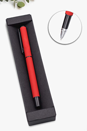 Kırmızı Defter & Kırmızı Mat Roller Kalem & Kırmızı Kupa & 500 Ml Kırmızı Su Matarası Hediye Seti