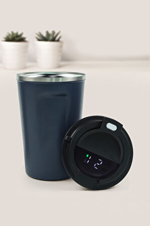 Dereceli Termos & Roller Kalem & Siyah Kupa & Siyah Defter Hediye Seti