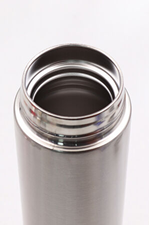 Gümüş Renk Dereceli Termos & Siyah Defter & Touch Pen Kalem & Siyah Kupa & Kutulu Mum Hediye Seti