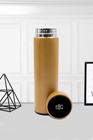 Gold Dereceli Termos-Defter-Roller Kalem-Patiswiss-Siyah Kupa-French Press-Yapay Çiçek-Mum Seti