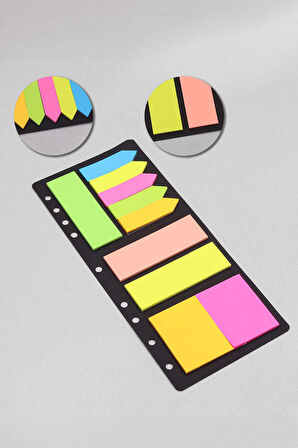 2'li Defter & Beyaz Touch Pen & Postit & Desenli Kalemlik & Makaron Fosforlu Kalem Hediye Seti