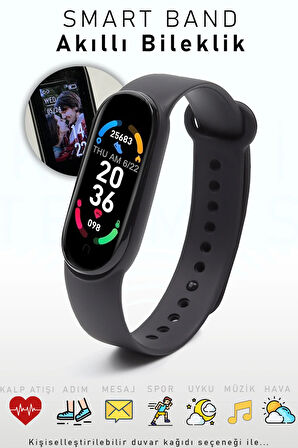 Gümüş Renk Dereceli Termos & Kupa & Akıllı Bileklik Smart Band M6 & Telefon Cepli Defter Hediye Seti