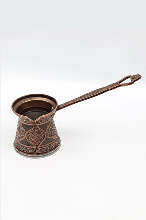 Porselen Beyaz Fincan & Selamlıque Türk Kahvesi & Bakır Cezve Hediye Seti