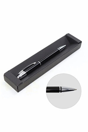 Mermer Desenli Defter & Gümüş Renk Detaylı Siyah Tükenmez Kalem & Siyah Kupa Hediye Seti