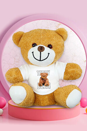 Peluş Ayıcık & Kahverengi Defter & Gold Roller Kalem & Sukulent Çiçek & Kahverengi Kupa Hediye Seti