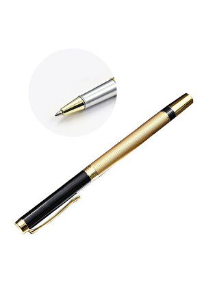 Siyah Defter & Klasik Model 400 ML Siyah Çelik Termos & Gold Kalem & Vela Çikolata Hediye Seti