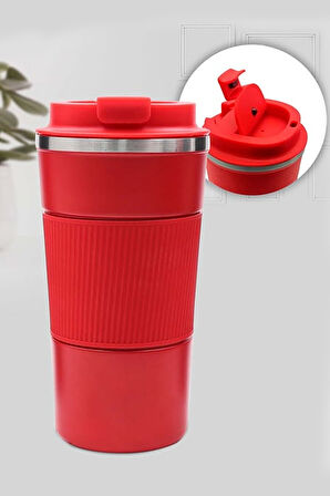 Kırmızı 500 Ml Çelik Termos & Kırmızı Defter & Gümüş Renk Detaylı Kırmızı Tükenmez Kalem Hediye Seti