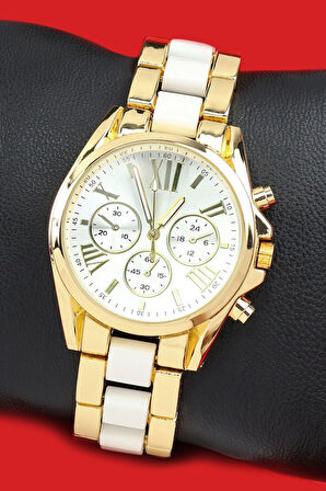 Papatya Detaylı Fular & Deri Kartlık Cüzdan & Kadın Kol Saati Hediye Seti