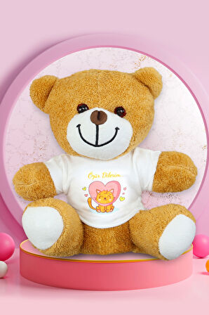 Pembe Kupa & Peluş Şapka & Tasarımlı Peluş Ayıcık Hediye Seti