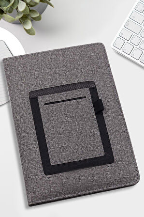 Defter & Deri Çantalı Termos & Su Matarası & Çelik Termos & Kupa & Kırmızı Kalem Hediye Seti