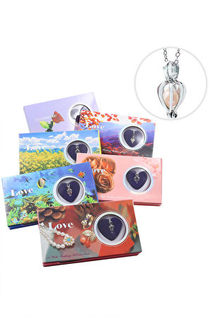 İstiridye İçinde Gerçek Kültür İnci Kolye & Ayıcık Anahtarlık & Pembe Bubble Mum Hediye Seti