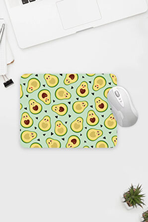 Avokado Baskılı Mouse Pad & Deri Kılıflı Su Matarası & Tükenmez Kalem & Kupa & Defter Hediye Seti