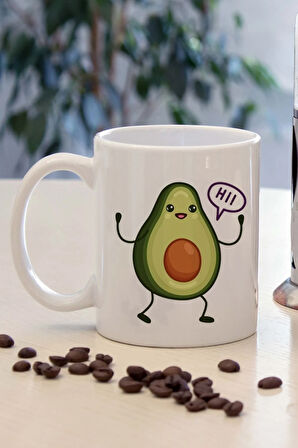 Avokado Baskılı Mouse Pad & Deri Kılıflı Su Matarası & Tükenmez Kalem & Kupa & Defter Hediye Seti