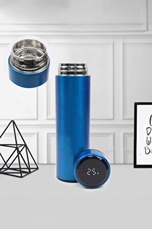 500 ML Dereceli Termos & Bez El Çantası & Gümüş Renk Detaylı Tükenmez Kalem & Kupa Hediye Seti