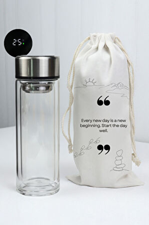 Kalem & Dereceli Cam Matara & Kupa & French Press & Premium Filtre Kahve & Anahtarlık Hediye Seti