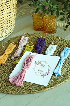 10'lu Makrome Anahtarlık Söz, Nişan, Kına, Nikah Hediyesi