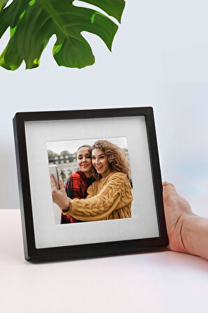 Siyah Paspartulu Çerçeve & Fincan & Siyah Metal Kutulu Mum & Tek İçimlik Mehmet Efendi Türk Kahvesi