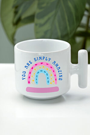 Tasarım T Kupa & Renkli Balık Figürlü Kolye Hediye Seti