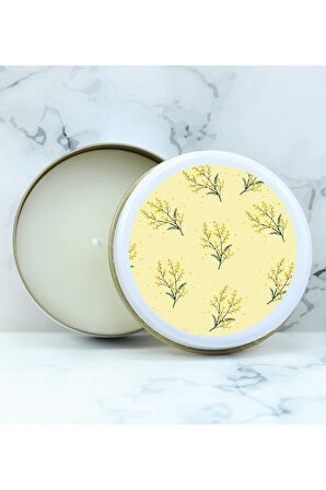 Kişiye Özel Ham Bez Çanta & Tasarım Fular & Tasarım Beyaz Metal Kutulu Mum & T Kupa Hediye Seti