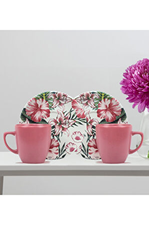 Kadına Özel Pembe Türk Kahvesi Fincanlı Hediye Seti