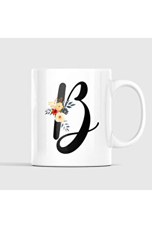 Çiçek Harfli Kupa, Harfli Kupa, Çiçekli Kupa, Yazılı Kupa, İsim Kupa, Nişan Hediyesi, Düğün Hediyesi