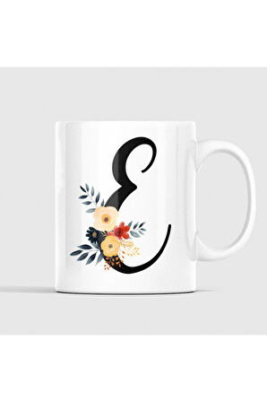 Çiçek Harfli Kupa, Harfli Kupa, Çiçekli Kupa, Yazılı Kupa, İsim Kupa, Nişan Hediyesi, Düğün Hediyesi