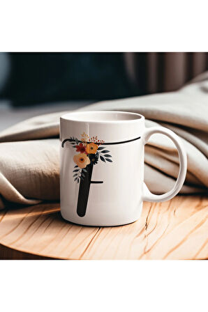 Çiçek Harfli Kupa, Harfli Kupa, Çiçekli Kupa, Yazılı Kupa, İsim Kupa, Nişan Hediyesi, Düğün Hediyesi