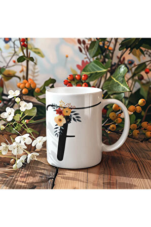 Çiçek Harfli Kupa, Harfli Kupa, Çiçekli Kupa, Yazılı Kupa, İsim Kupa, Nişan Hediyesi, Düğün Hediyesi