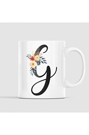 Çiçek Harfli Kupa, Harfli Kupa, Çiçekli Kupa, Yazılı Kupa, İsim Kupa, Nişan Hediyesi, Düğün Hediyesi