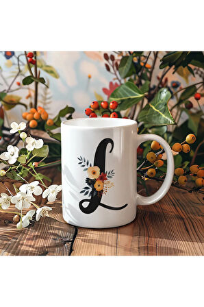 Çiçek Harfli Kupa, Harfli Kupa, Çiçekli Kupa, Yazılı Kupa, İsim Kupa, Nişan Hediyesi, Düğün Hediyesi