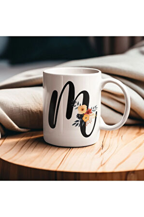 Çiçek Harfli Kupa, Harfli Kupa, Çiçekli Kupa, Yazılı Kupa, İsim Kupa, Nişan Hediyesi, Düğün Hediyesi